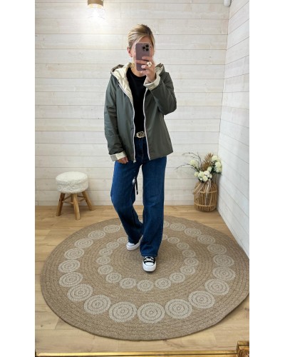 Imperméable Laura Jo kaki mi-saison court ouvert 22021