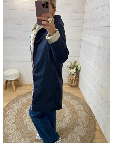 Coupe féminine imperméable réversible marine